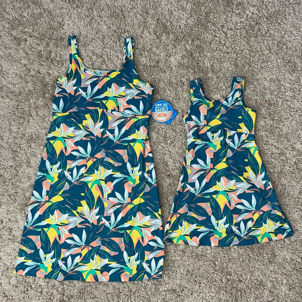 NWT Mommy and Me Matching Columbia PFG Woman and Little Girl Dresses